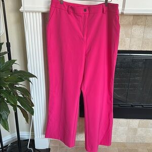 Plus Size New York & Company Hot Pink Wide Leg Pants